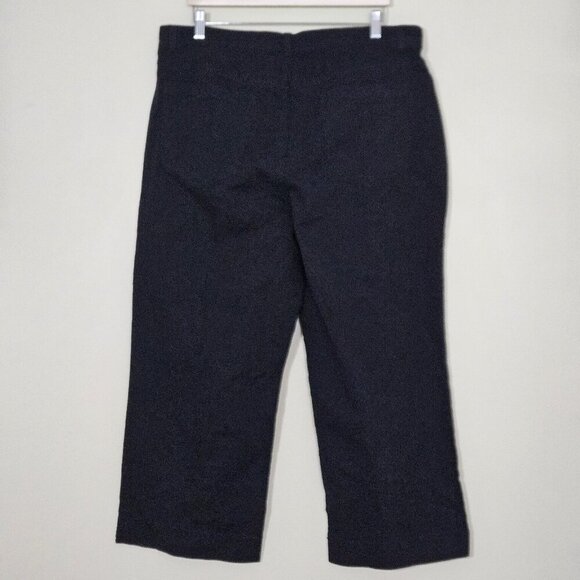 Old Navy Pants Womens 18 Black Twill Cotton Stretch High Waist Wide Leg Coastal - Picture 2 of 16